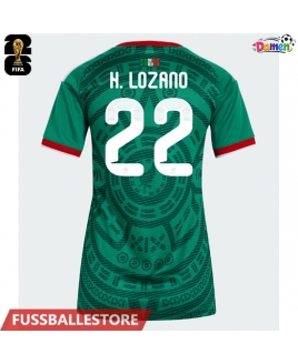 Günstige Mexiko Hirving Lozano #22 Heimtrikot Damen WM 2026 Kurzarm